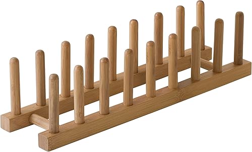 Lipper International 887 - Soporte para platos de madera de bambĂş y tapa para olla 15-38 x 4-38 x 4 Lipper International 887 - Soporte para platos de madera de bambĂş y tapa para olla 15-38 x 4-38 x 4