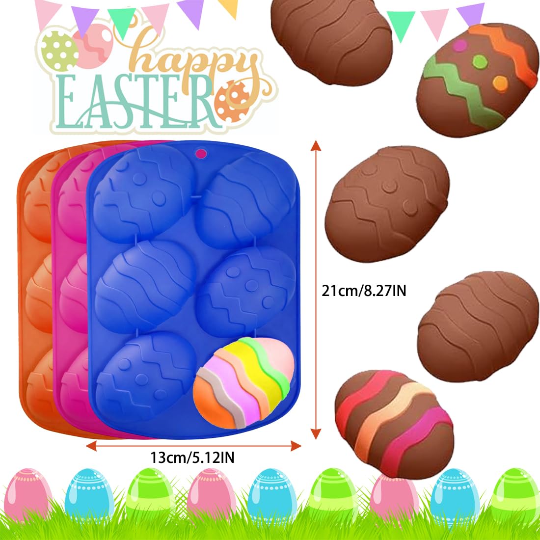 BelleFlair 2 stuks 8-vormige paassiliconen bakvormen voor chocolade