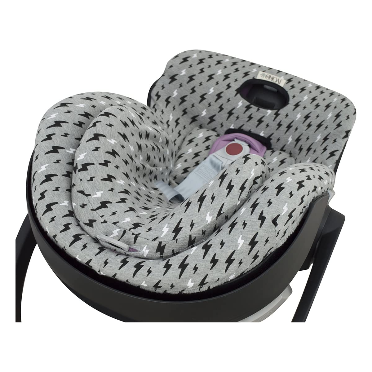 JYOKO KIDS Bawełniany pokrowiec na fotelik samochodowy Kompatybilny z Cybex Aton Cloud- Q-M-2-4-5 (ATON 4, Black Rayo)