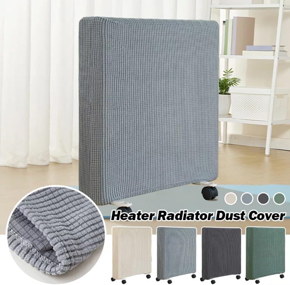 Copertura antipolvere per riscaldatori elettrici e a olio, poliestere elastico, traspirante, con cavo di sicurezza (beige S)