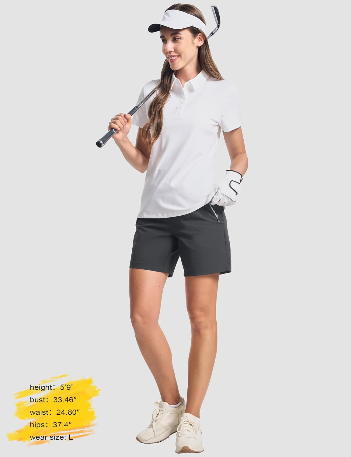 MAGCOMSEN Women's High Waisted Hiking Golf Shorts with 4 Pockets 7" Lightweight Stretchy Athletic Running Summer Shorts