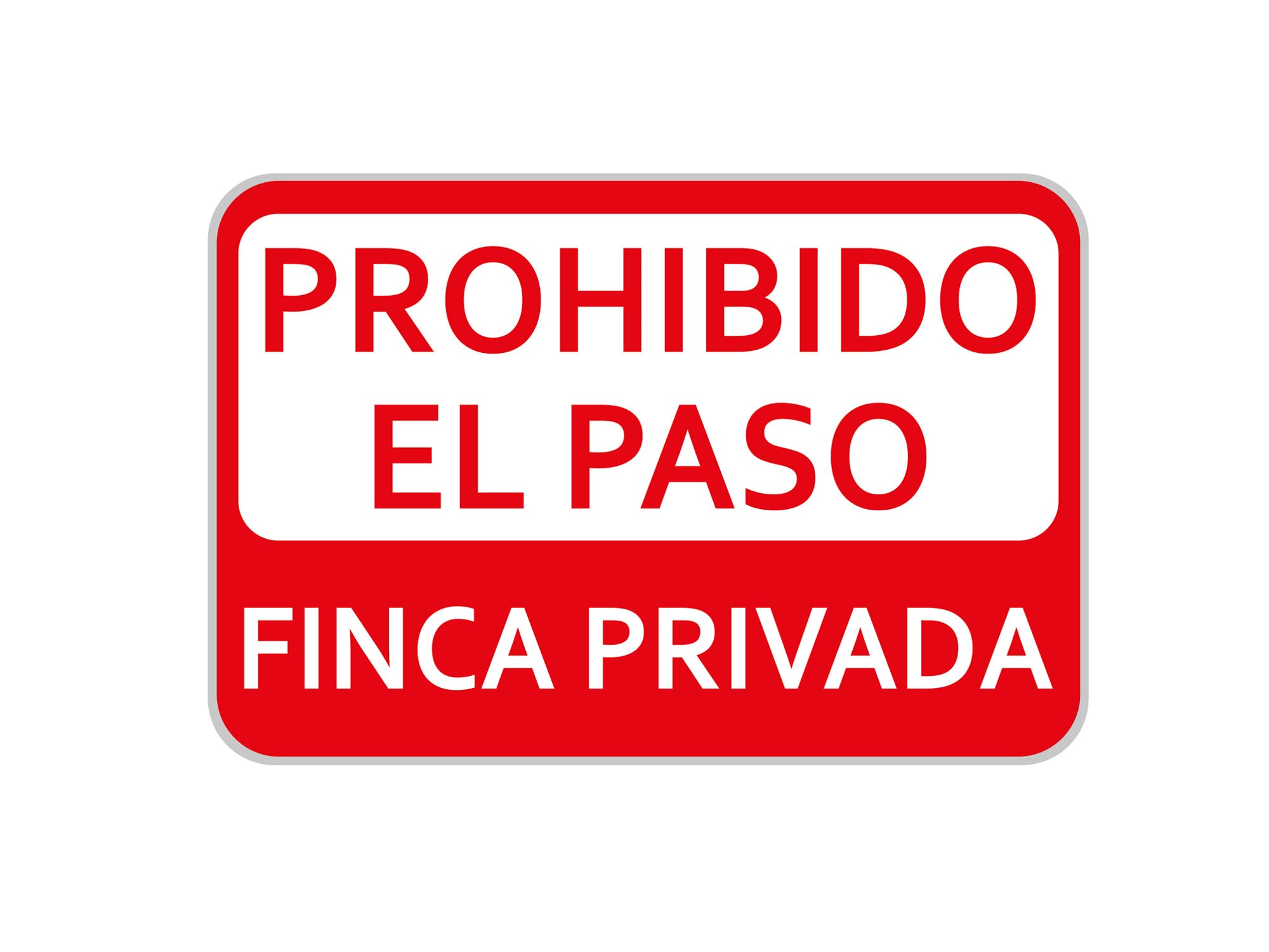 Oedim Pack 10 Señal de Prohibido el Paso Finca Privada | 30x20cm | Finca Privada, Coto Privado, Caza Activa | Señaletica en Material Aluminio Blanco Resistente de 3mm | Duradera y Económica