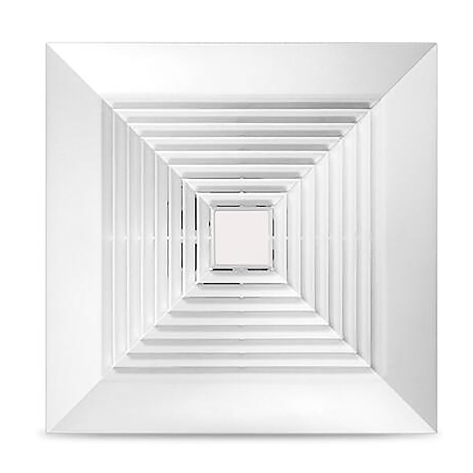Ventilador de escape de baño, ventilador de ventilación para techo de ducha, ventilador cuadrado blanco con tubo de escape y entrada para baño y cocina