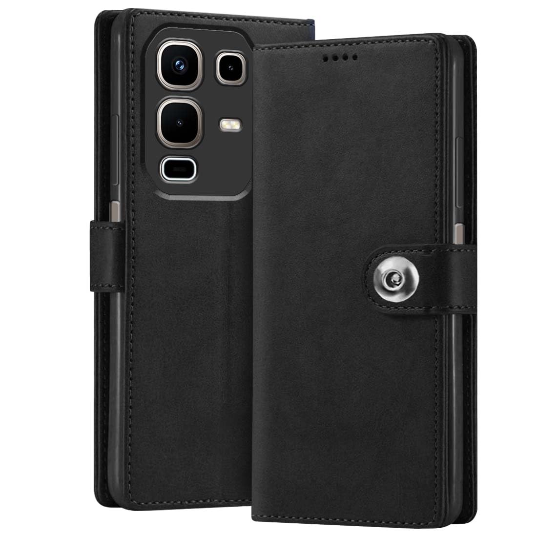 Fashionury PU Leather Flip Cover for Infinix Note 50s 5G Black - Image 1