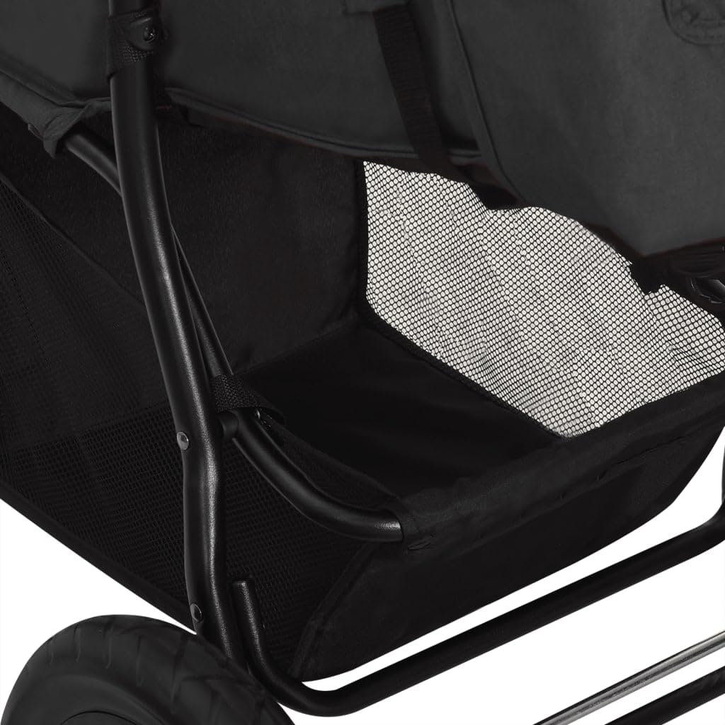 Poussette 3 Roues Tout Terrain de Jogging Pliable pour Bébé - Anthracite Acier