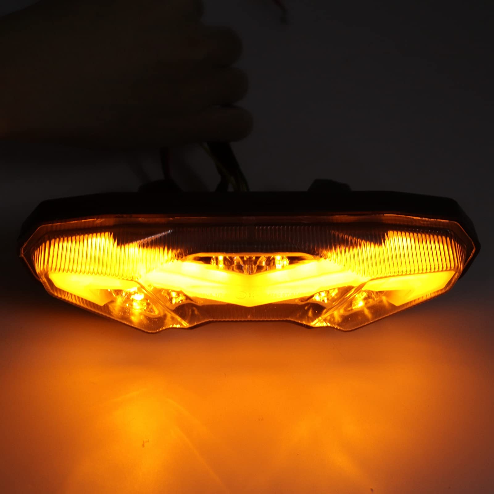 Fanale Posteriore a LED per Moto con Multifunzione, Impermeabile IP67, a Risparmio Energetico per MT-09 FZ-09 2013-2017, Tracer 900 700 2016 (Scocca trasparente)