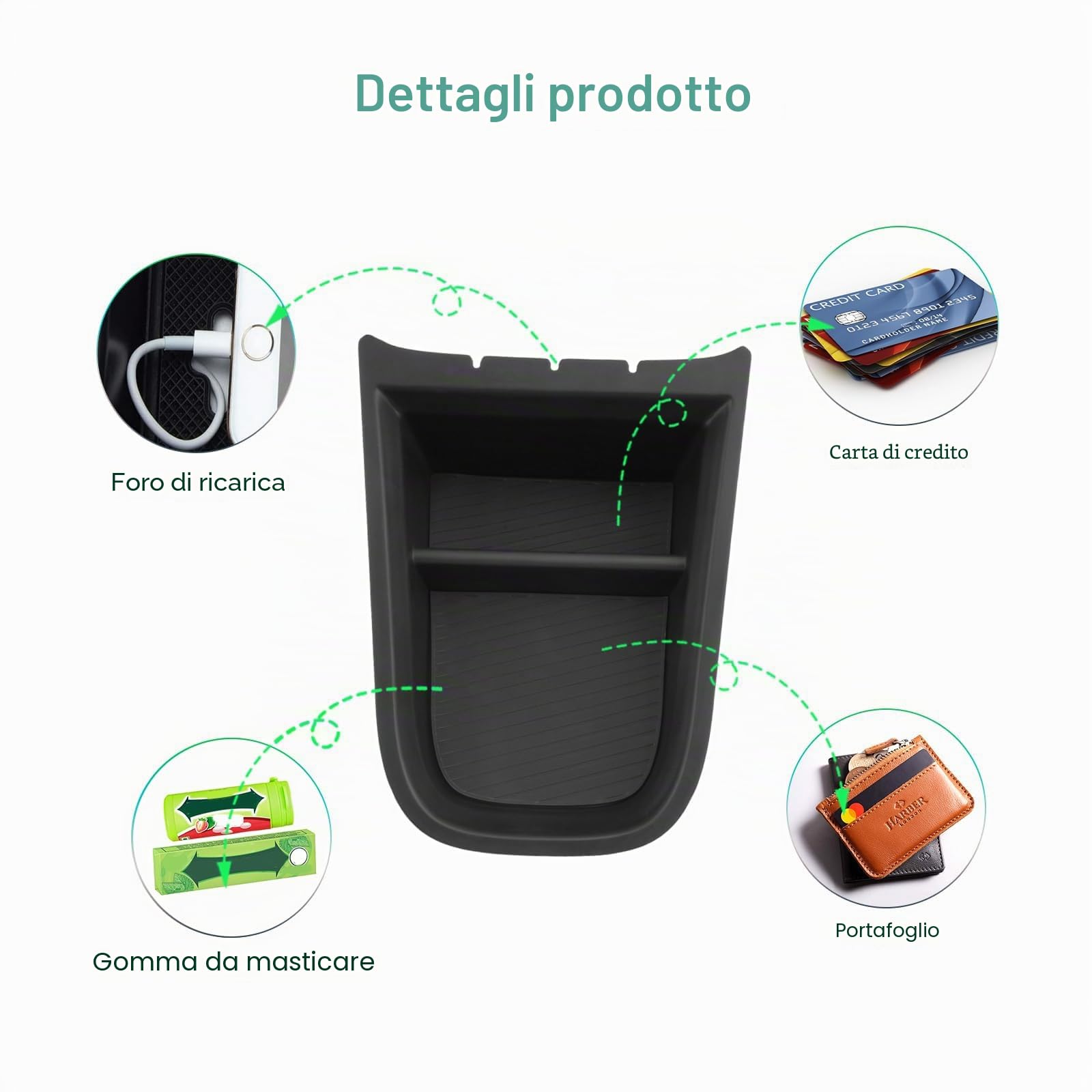 GAFAT Compatibile con Jeep Avenger 2025 2026-2023 EV Hybrid Console Centrale Portaoggetti, Sopra la porta di ricarica, Avenger 4xe Multifunzione Organizer Tray, Avenger Accessori