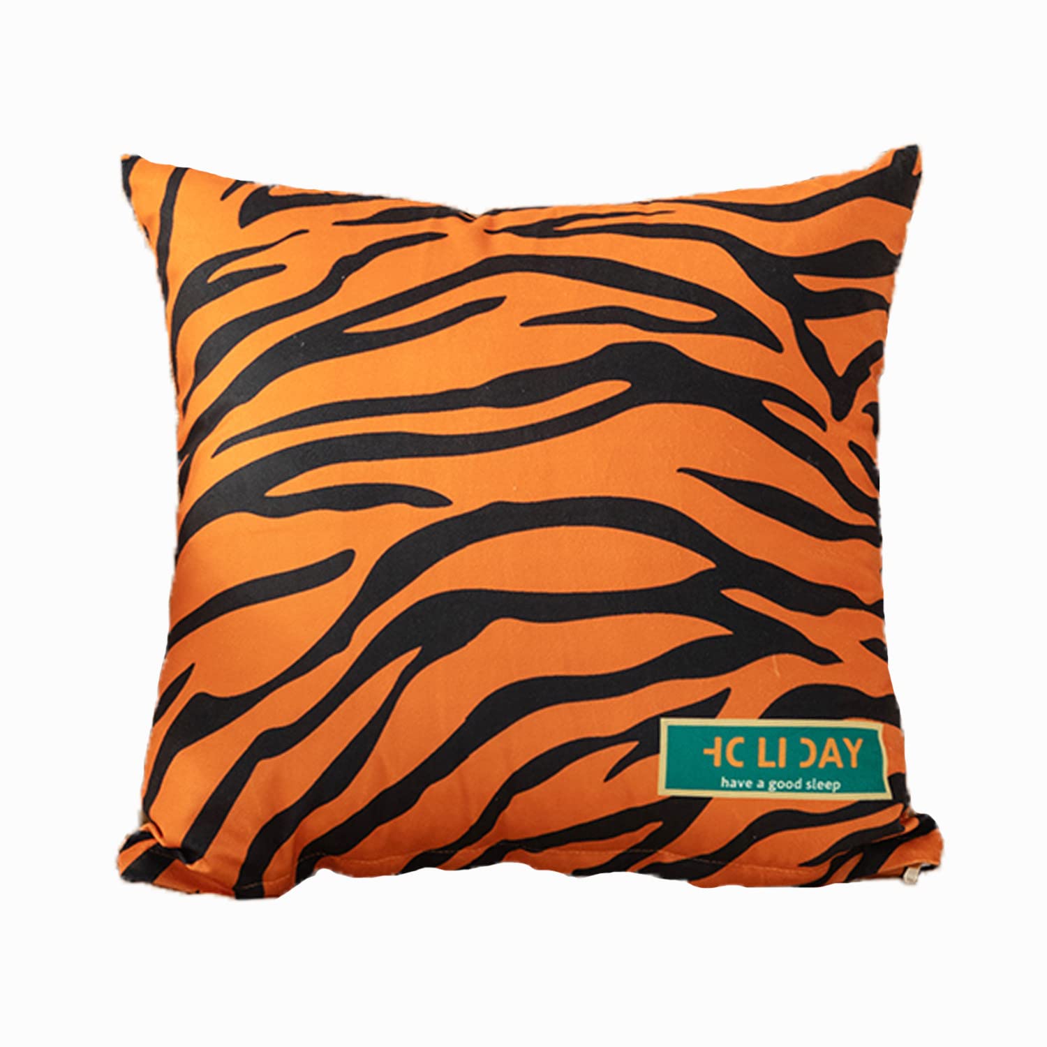 Funda de cojín de 45 x 45 cm, fundas de almohada cuadradas de poliéster, fundas de almohada decorativas, para sofá, cama, silla (estampado de tigre, juego de 6)