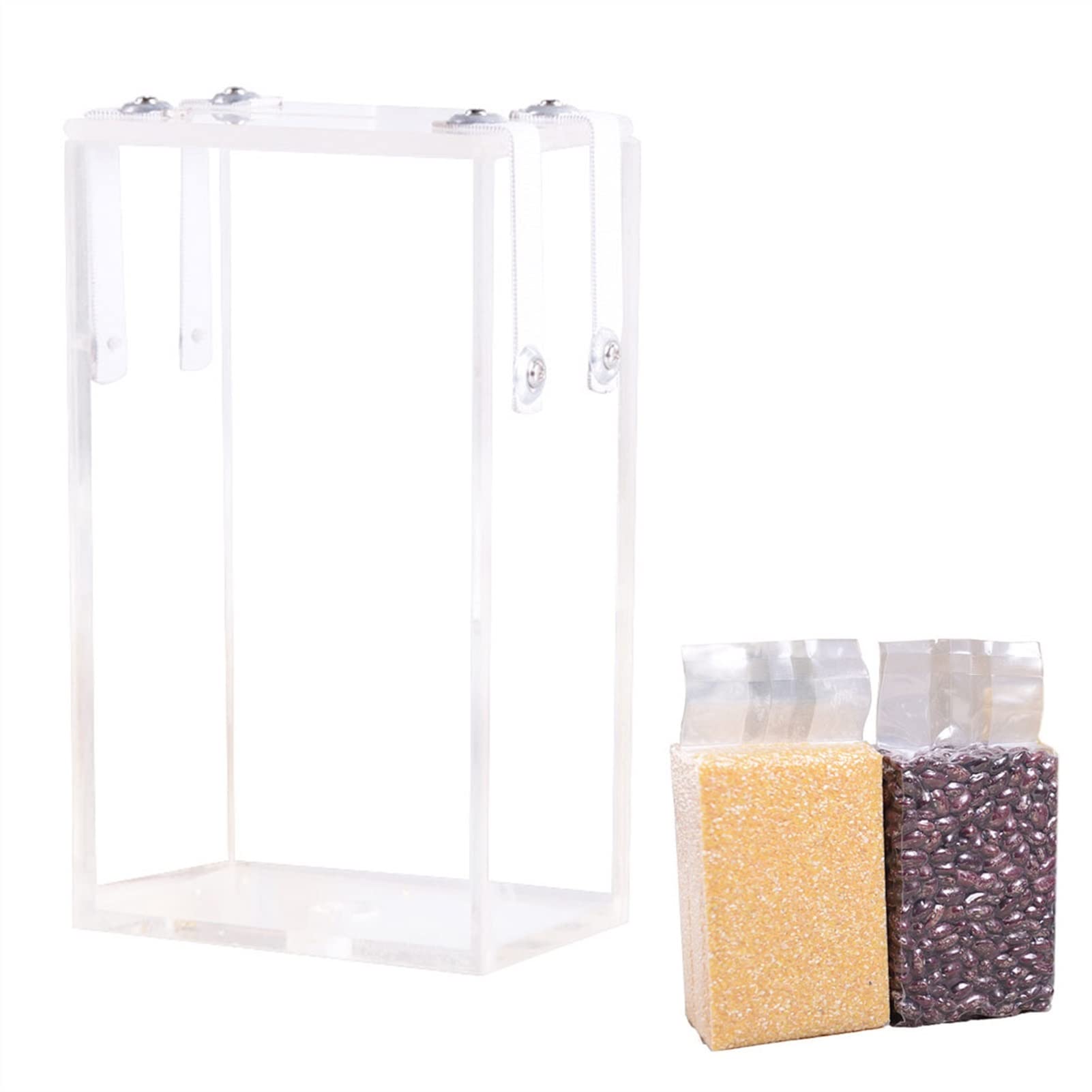 Molde de plástico para envasado al vacío para bolsa de arroz para productos de granos, caja de bolsas de ladrillos sólidos, molde de plástico para embalaje de arroz fijo (24 + 8 x 48 cm)