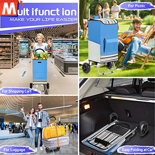 WONSEFOO Einkaufstrolley, Klappbarer Trolley Einkaufstrolley bis 50kg Einkaufswagen Wasserdichter 75L Shopping Trolley… – Bild 6