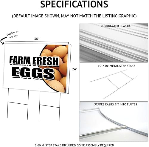 Miniatura 2 de Chicken Tenders 24" x 36" Yard Sign & Stake  Advertise Your Business  Stake Included Image On Front Only  Made in The USA