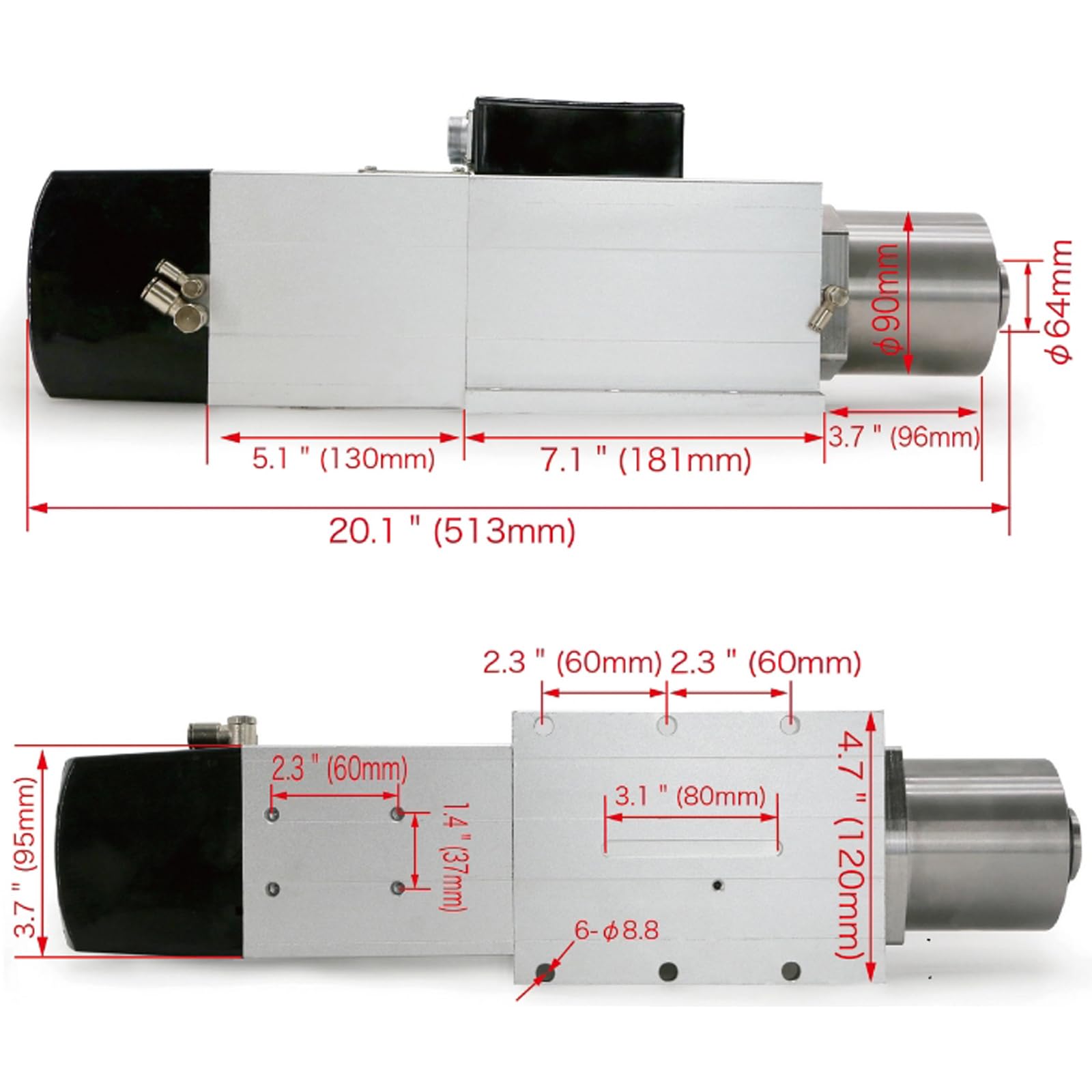 RATTMMOTOR CNC 4,5 KW, mandrino di raffreddamento ad aria, ATC, motore automatico cambio utensili, BT30,220 V, mandrino di fresatura ad aria, 24000 giri/min, 800 Hz per fresatura CNC