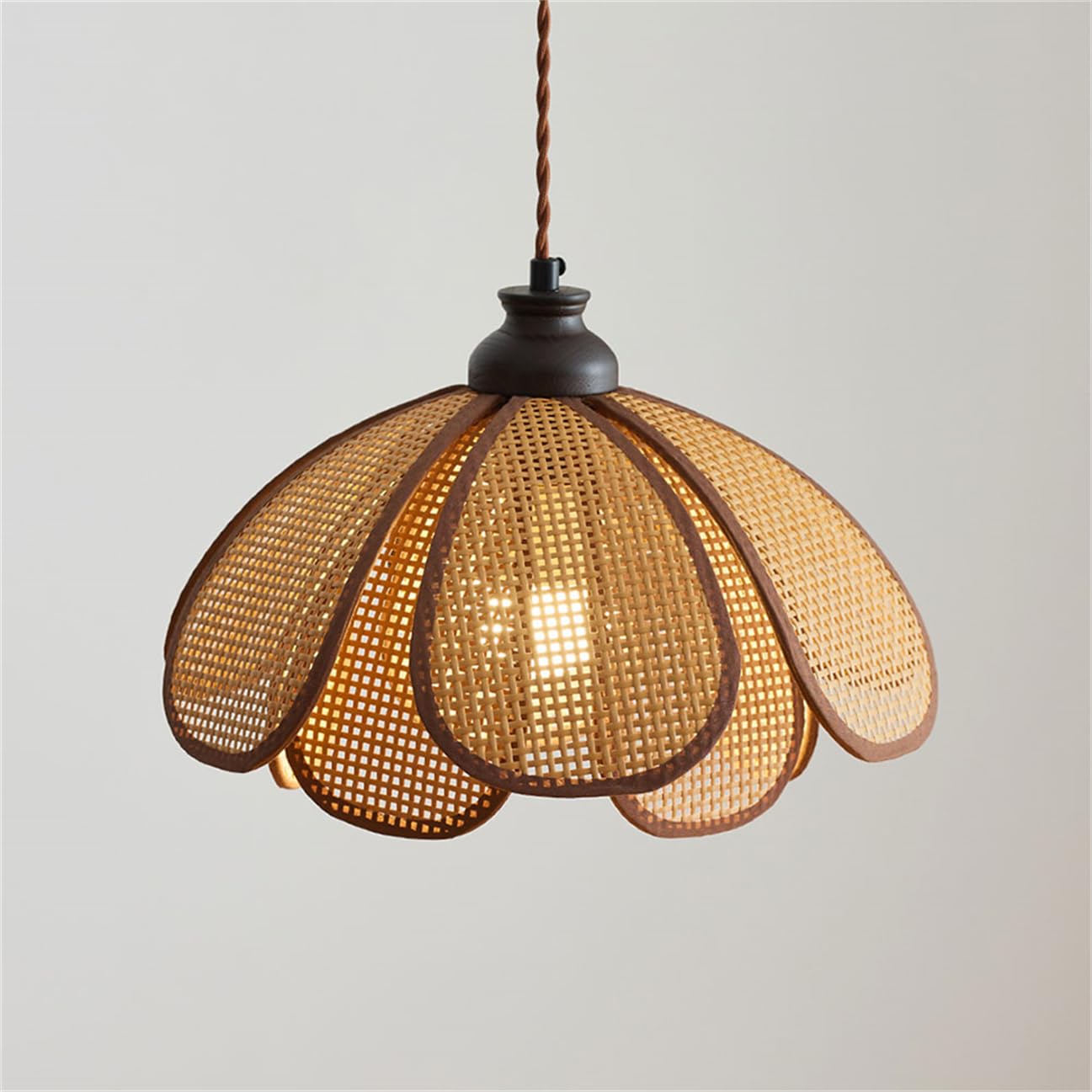 SHUANGZ Wabi-sabi Art Rattan Lamp Shade for Dining Rable Pendant Lamp Multi-Layer Basket Shade Adjustable Bamboo Wicker Hanging Lamp Fixtures for Living Room Bedroom Home Decoration