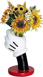 Cute Cartoon Mouse Hand Resin Vase for Home Decor, Unique Small Decorati...