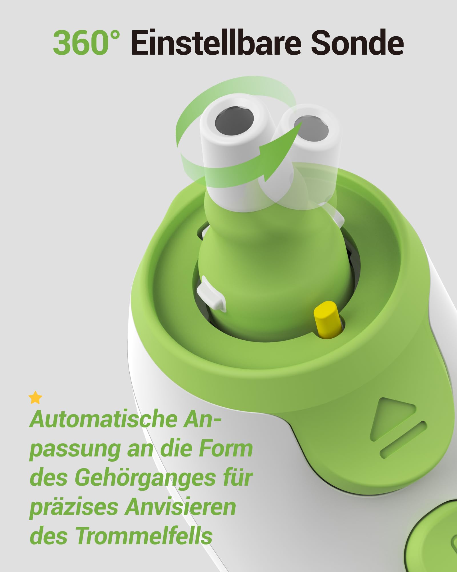 Fieberthermometer Ohr mit vorgewärmter Sonde, verstellbarer Komfort-Spitze, Alters-Temperaturführung, Nachtlicht & Speicher - Baby & Erwachsene