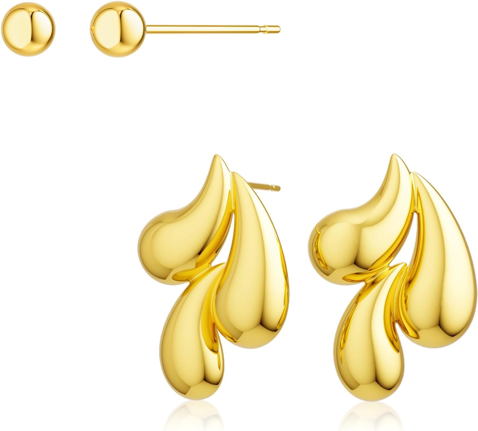 Stud Earrings Sets for Women Non Piercing - Small Thin Pearl Huggie Hoop Earring Hypoallergenic Dainty Ear Cuff Trendy Gifts