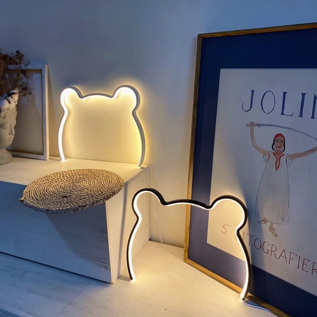Nowoczesne żyrandole LED Niedźwiedź Kinkiet nocne, Śliczne kinkiety pokoju dziecięcego, Lampka nocna Lampki stołowe, do ładowania USB, z funkcją ściemniania