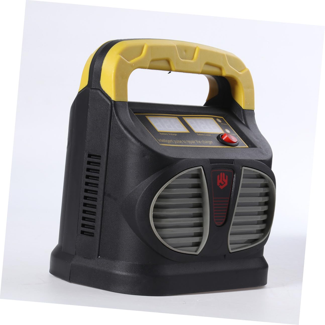 LABRIMP Caricabatteria Intelligente 12v 24v per Batteria Veicoli a Due Ruote e Auto, Design Portatile con Display Lcd, di Uscita 15a, Compatibile con Capacità 6-200ah