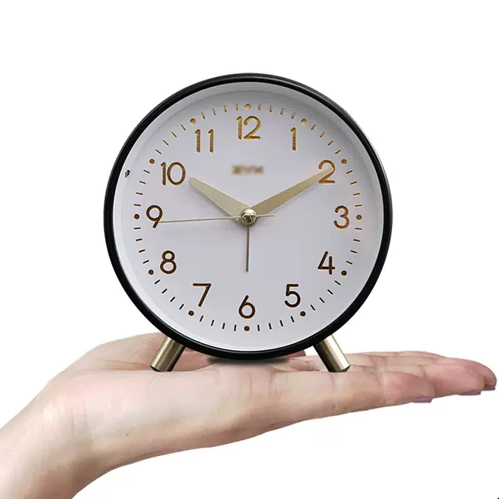 Reloj despertador de 4.5 pulgadas para personas que duermen pesadamente, reloj despertador silencioso sin tictac con retroiluminación que funciona con pilas, reloj despertador fuerte para dormitorio