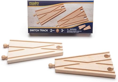 inc. Switch Track, accesorios de madera para vías de tren compatibles con Thomas & Friends, Brio Wooden Train, y todos los juegos de trenes de