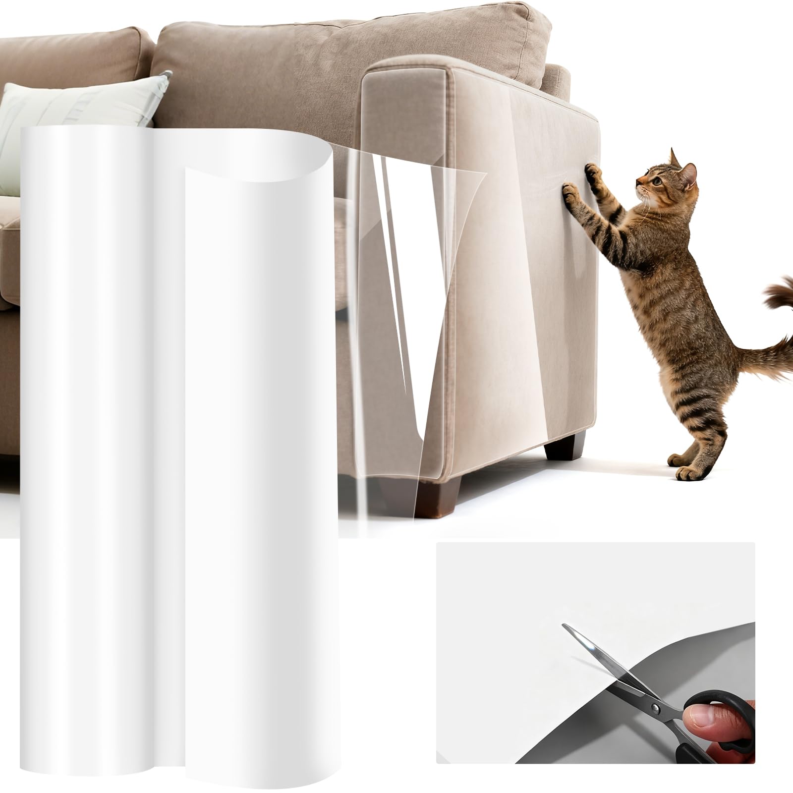 Rodison Cat Anti Scratch Tape, Transparent, 40cm x 5m