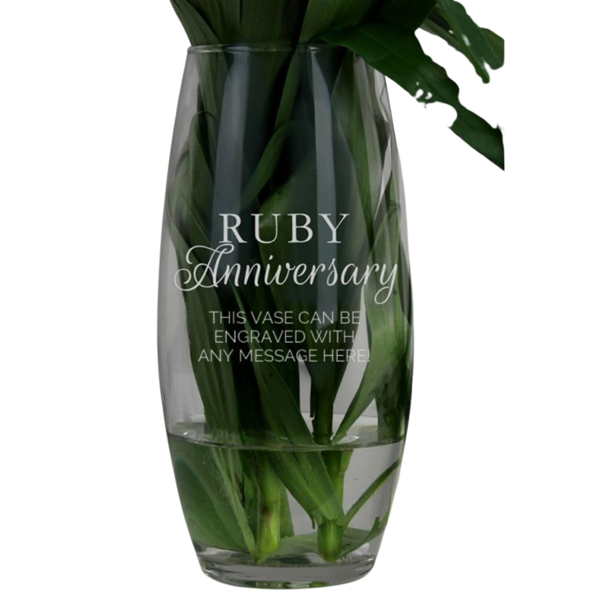 Caleli Gifts Personalised Ruby Anniversary Vase. Glass Bullet Vase. Happy 40Th