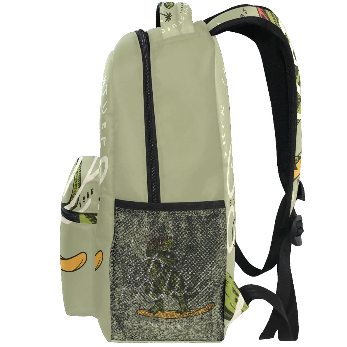 Skateboard Dinosaurs Backpacks for Boys Dino Pattern School Backpack Bookbags for Kids Students