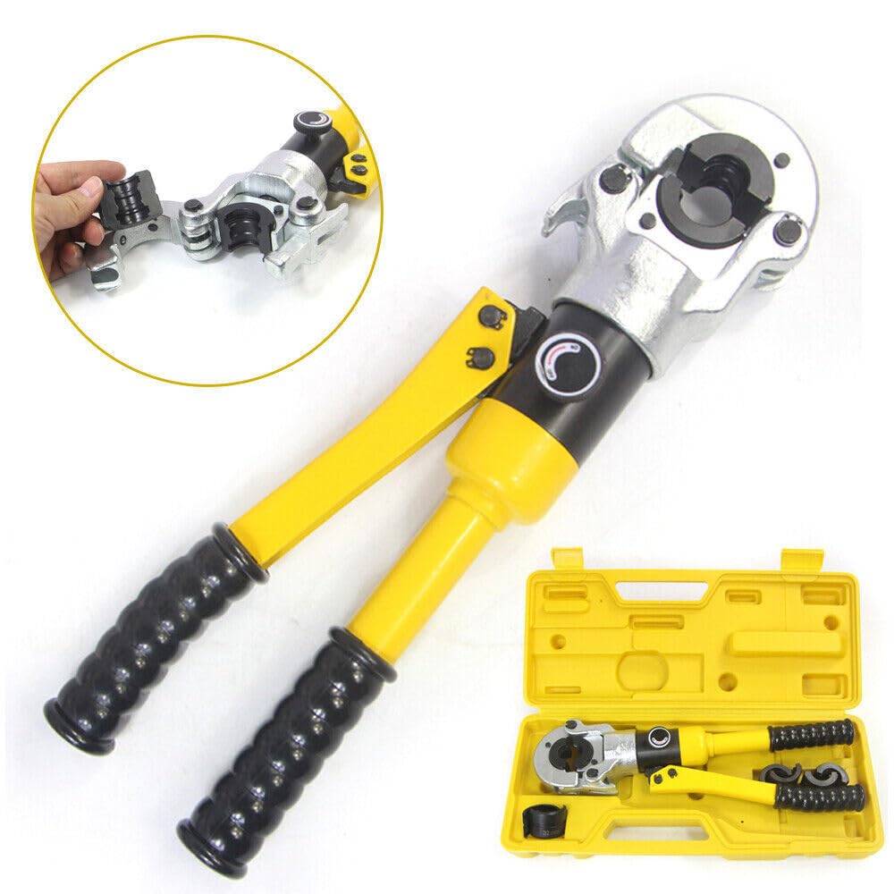 8T - Alicates hidráulicos de presión para tubos compuestos de 16 – 32 mm de diámetro, tipo TH con cabezal giratorio de 360°, para tubos multicapa con accesorios de perfil TH