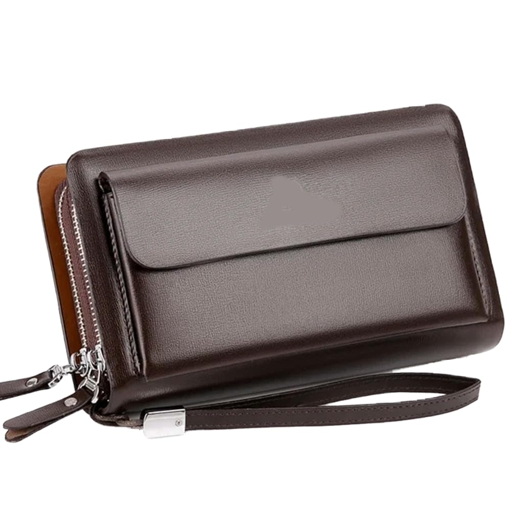 Portefeuille long de qualité Okika avec double fermeture éclair et grand volume rétro - 2