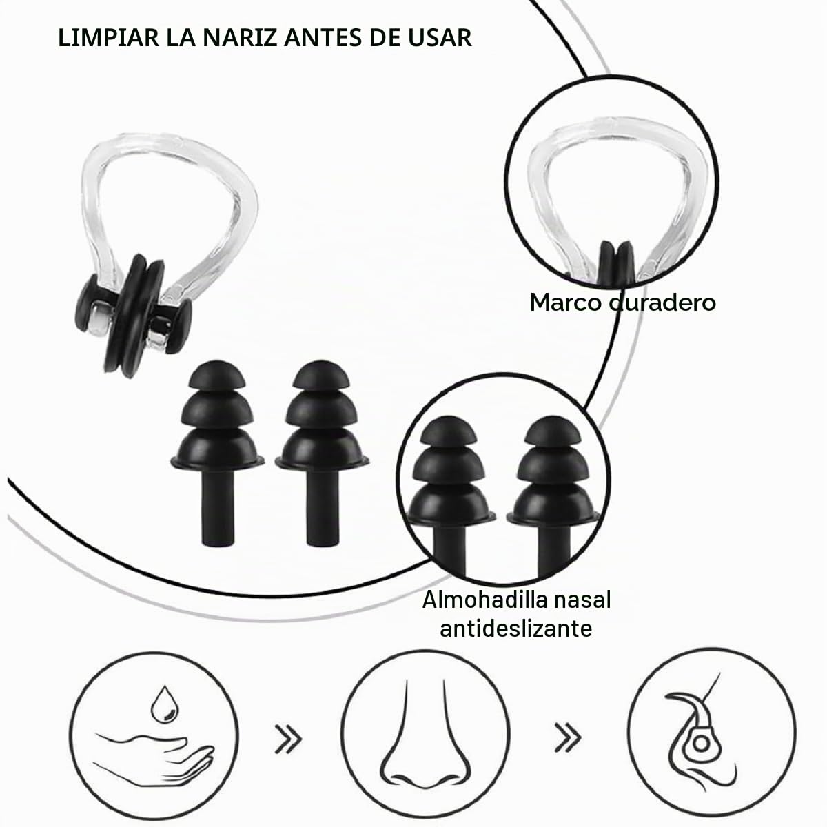 Kiuiom Gafas de Natación Unisex Adulto,Gafas de Natación Anti-vaho,Gafas Buceo 100% Antifugas,Gafas Piscina con Tapones Oidos Natación Y Clip Nariz Impermeable para Entrenamiento Nadar