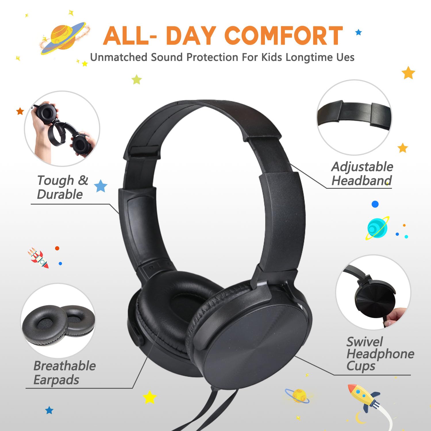 Bulk Earbud Headphones 24-Pack for School Classroom - Dettaglio
