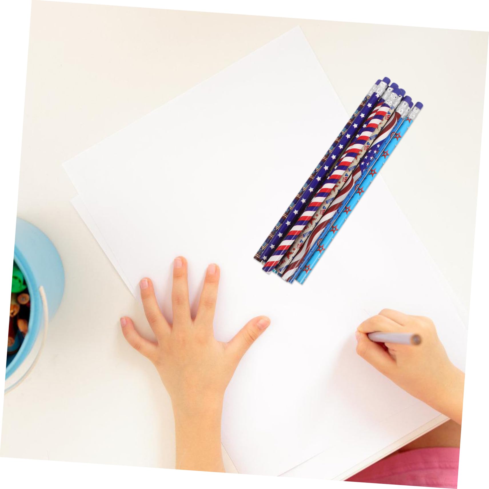 NUOBESTY 4 Juegos Lápiz De Lápiz De Papelería 4 De Julio Escribiendo Lápices Lapices Infantiles Lapices Para Niños Pintura Escribiendo Lápices De Madera Lapices Largos 48 Uds * 4