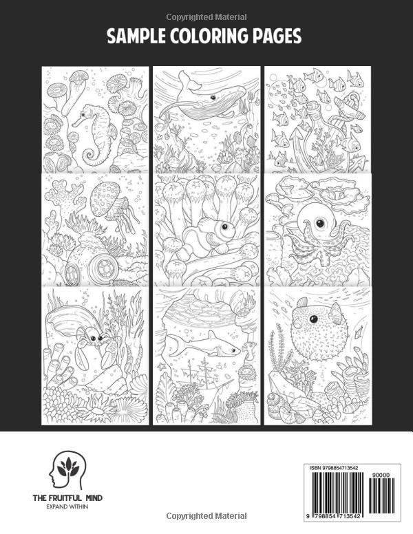 Ocean Baby Animals A Coloring Book for Adults and Kids Featuring Cute ...