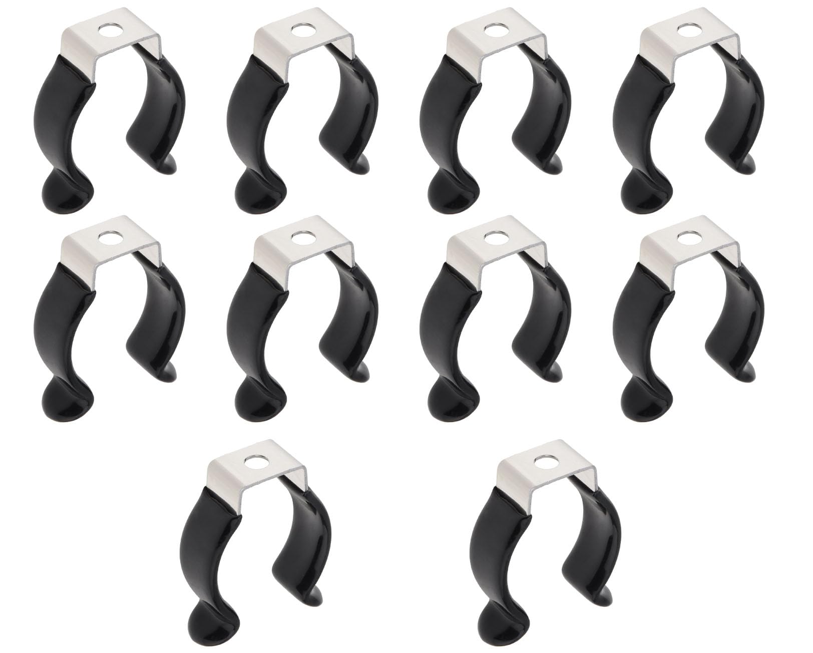 RTNLIT T8 U Clips Holder Bracket for LED Bulbs & Fluorescent Tubes Mounting Accessories, Black Plastic Dipped Clamps Lamp Support Lampholder, Pipe