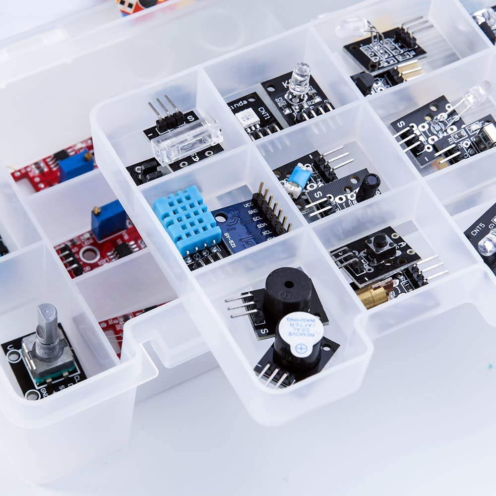 ELEGOO Conjunto Mas Completo Compatible con Arduino IDE Mega 2560 and ELEGOO Actualizado 37-en-1 Kit de Módulos de Sensores