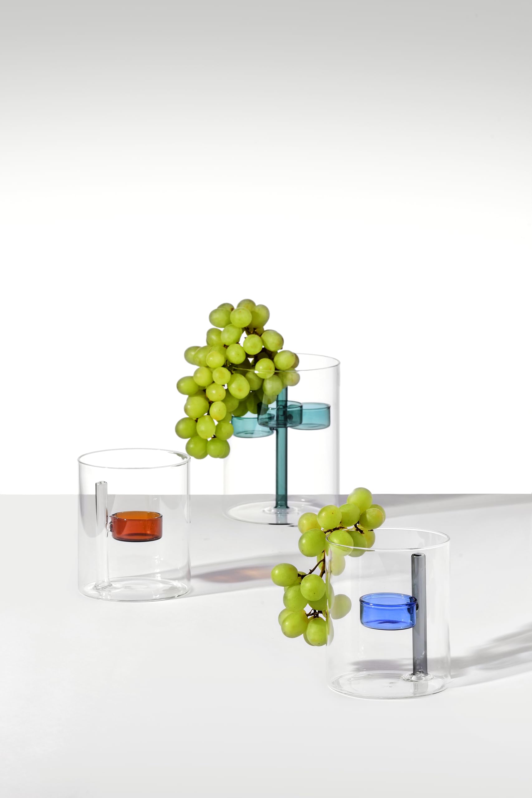 Ichendorf Milano Tealight 3 Candele, Petrolio, Collezione Iris, H15,5 cm, Vetro Borosilicato, Fatto a Mano