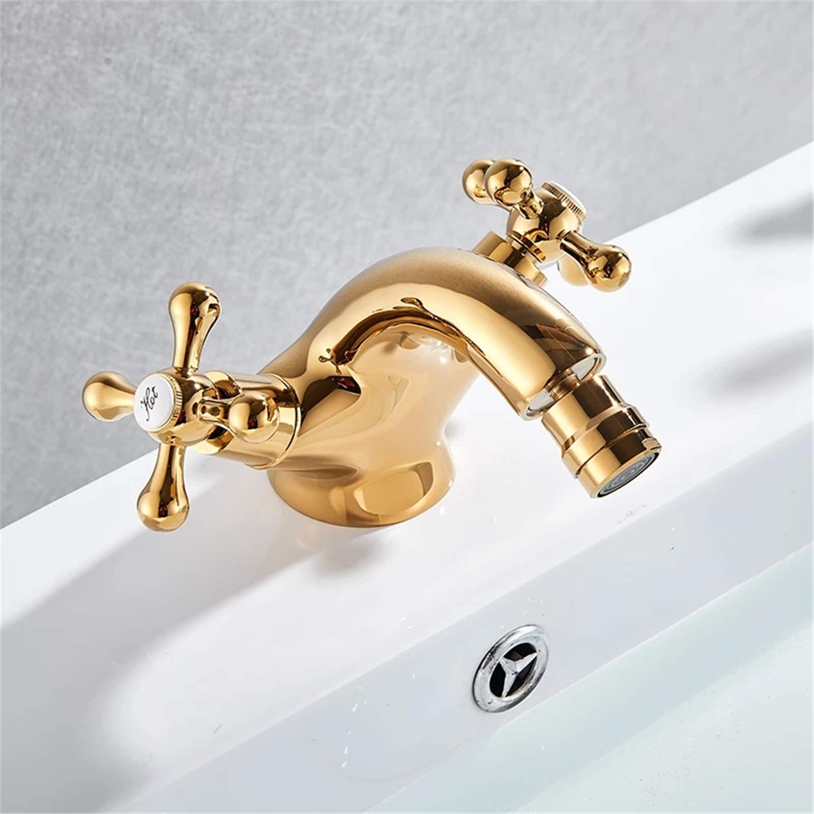 Monite Solid Brass Bathroom Wash Basin Sink Faucet Deck Mounted Polished Gold Mixer Tap From Cartridges & Filters - Price 57.22 - View #7