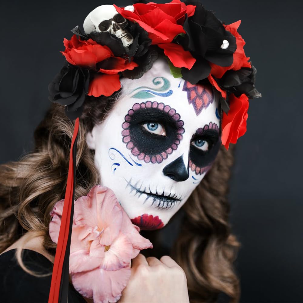 Amazon.com : Atoden Flower Crown Day of the Dead Rose  display picture 3