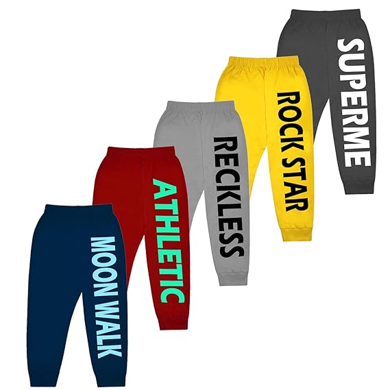 Kidbee Baby Boy's & Girl's Kids Infants & Toddler Regular Fit Soft Track Pants Pajama Lowers (Set of 5)