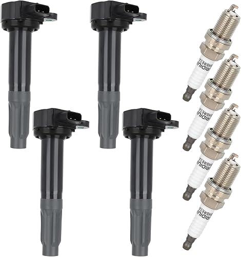 Aintier Bobinas de bobina de encendido y bujías de iridio UF668 2010 2011 2012 para Subaru Legacy Outback H4 2.5L