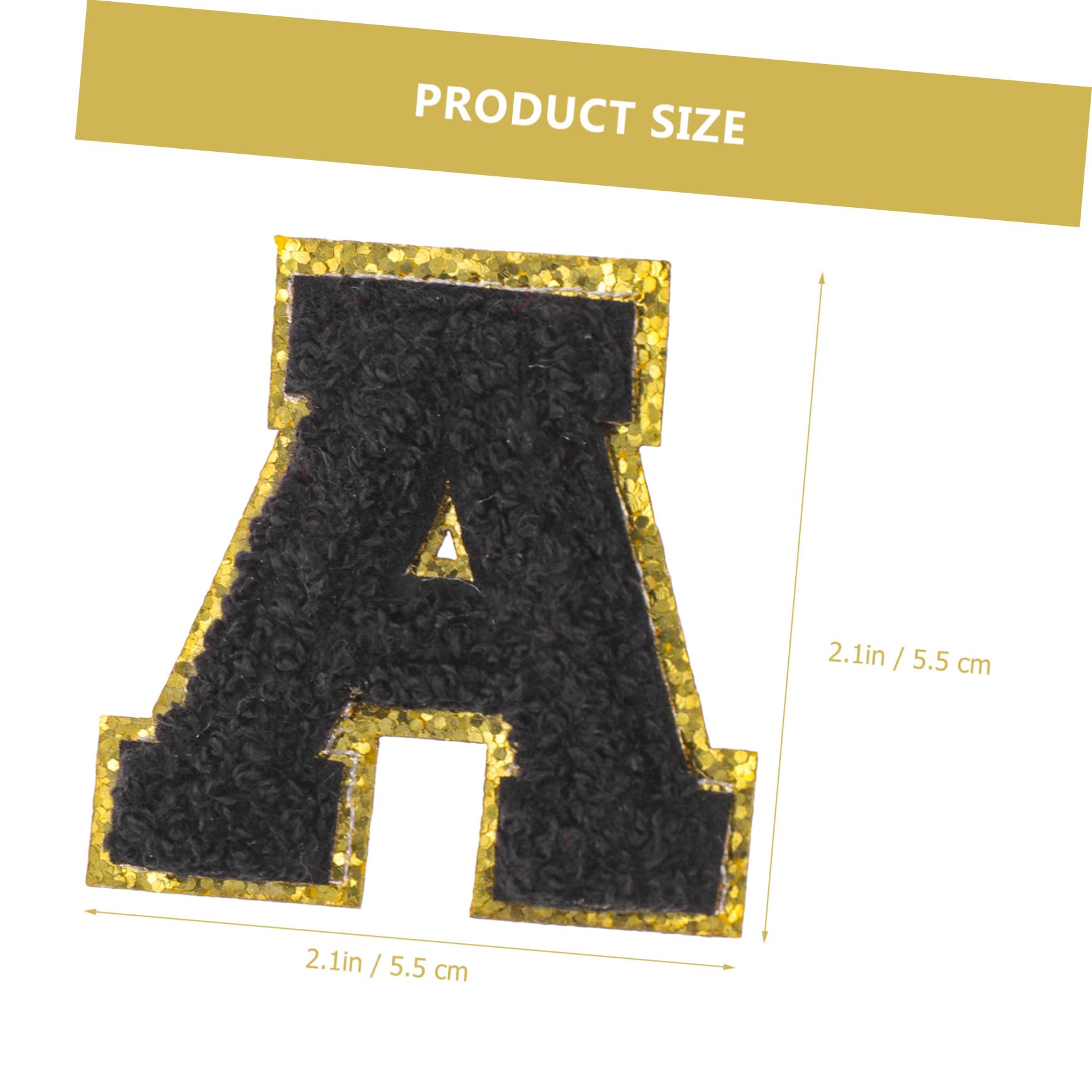 TEHAUX 104pièces Patches Brodés Lettre Décorations à Repasser Ou Coudre Pour Vêtements Et Accessoires Pour Et Réparation De Patches Écussons Avec Bord Doré