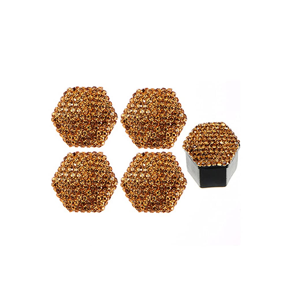 20 pezzi tappo dado ruota auto, 21 mm Bling Bling copertura dado esagonale ruota auto bullone di protezione tappi dado di strass universale decorazione auto rosa