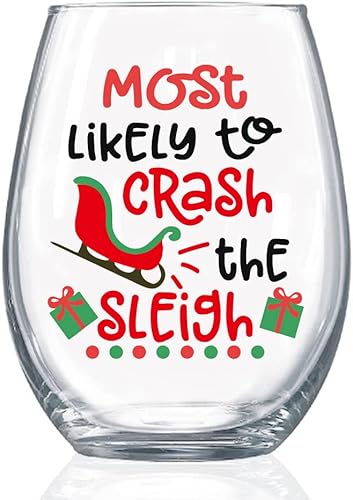 GEYGIE Copa de vino de Navidad sin tallo para Halloween, Acción de Gracias, Navidad, cumpleaños, fiesta de inauguración de la casa, regalos