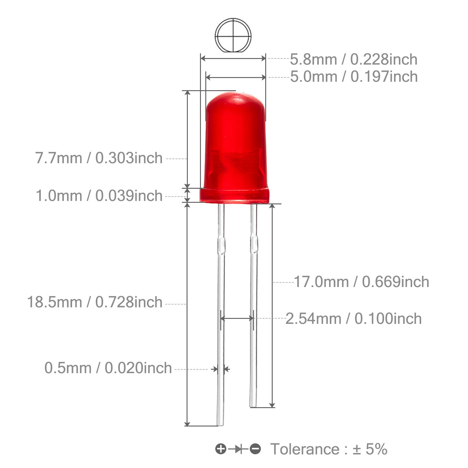 Chanzon 100 Stück 3mm blinkende rote LED-Dioden lichter 1,5 Hz blinkend