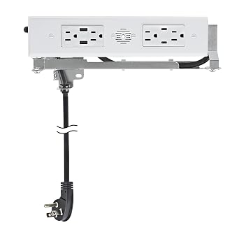 Docking Drawer Blade Duo in-Drawer Outlet, Safety Shutoff, 2 30W USB-C, 2 USB-A & 4 15 amp AC, White
