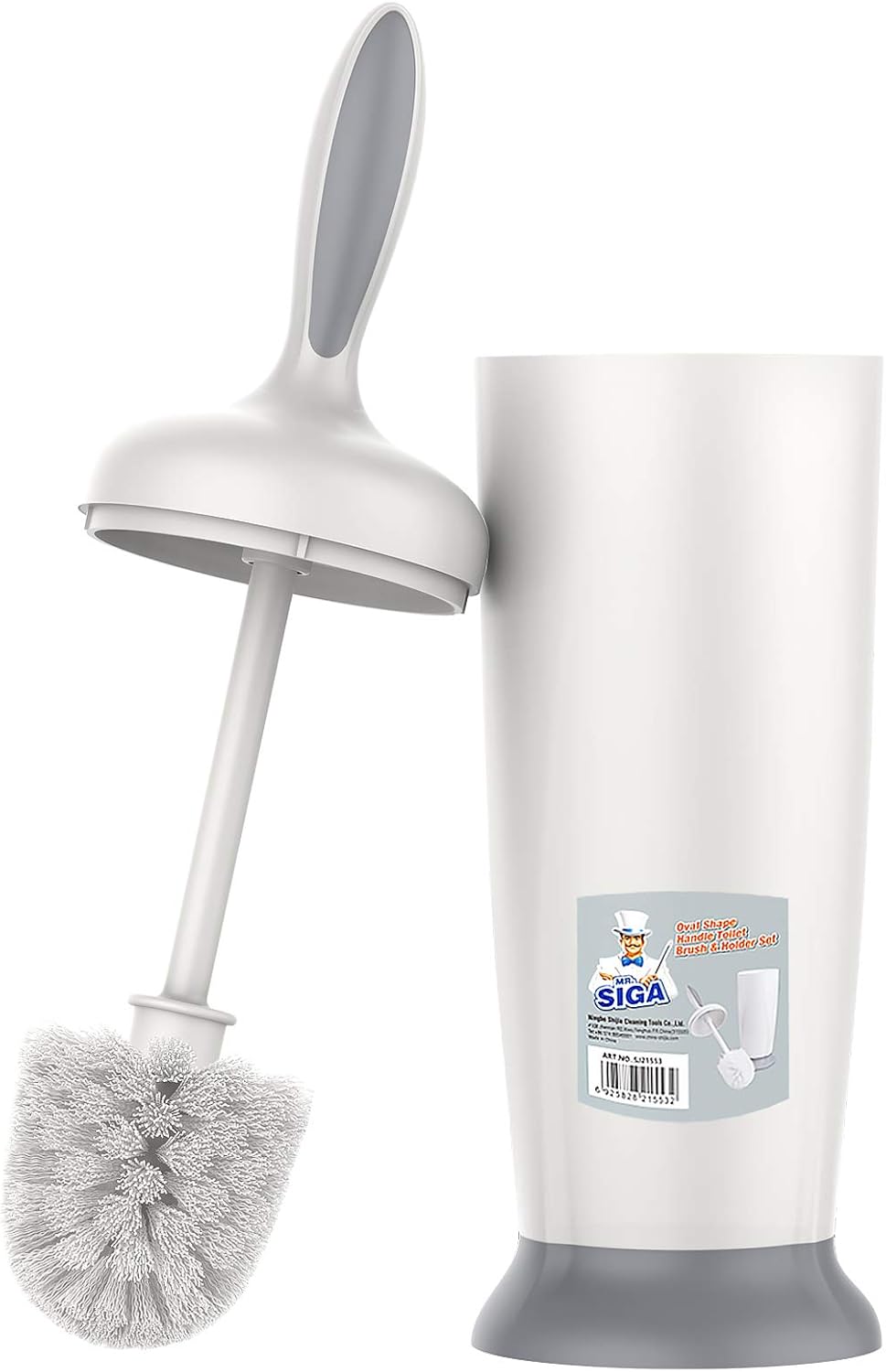 MR.SIGA Toilet Bowl Brush and Holder for Bathroom, White