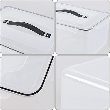 15 L Clear Airtight Rectangular Storage Container with lid, Set of 4