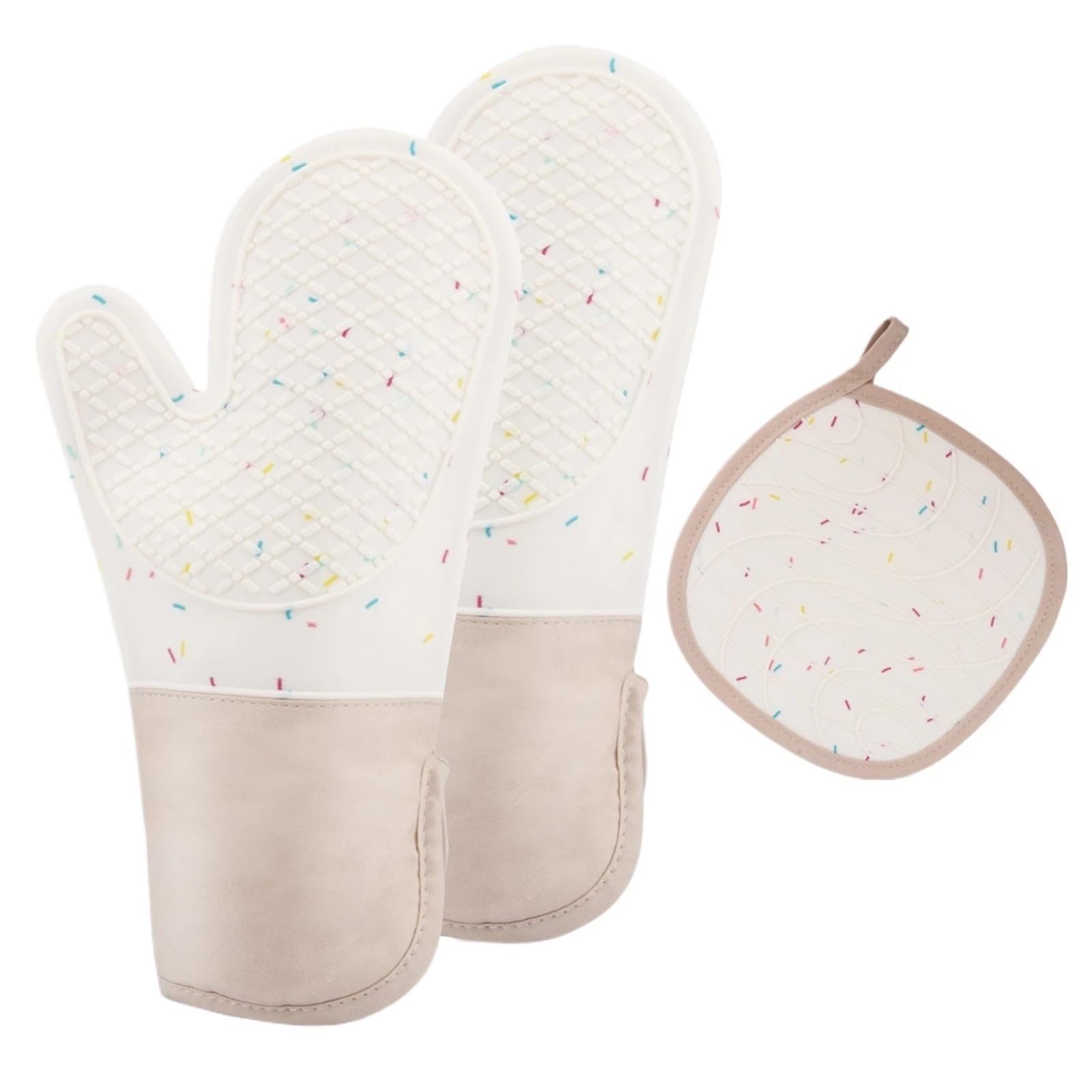 MRKU Guantes para Hornear, Guantes de Cocina para Horno, Juego de 3 Unidades, Silicona Resistente al Calor, Accesorios para el hogar y la Cocina.