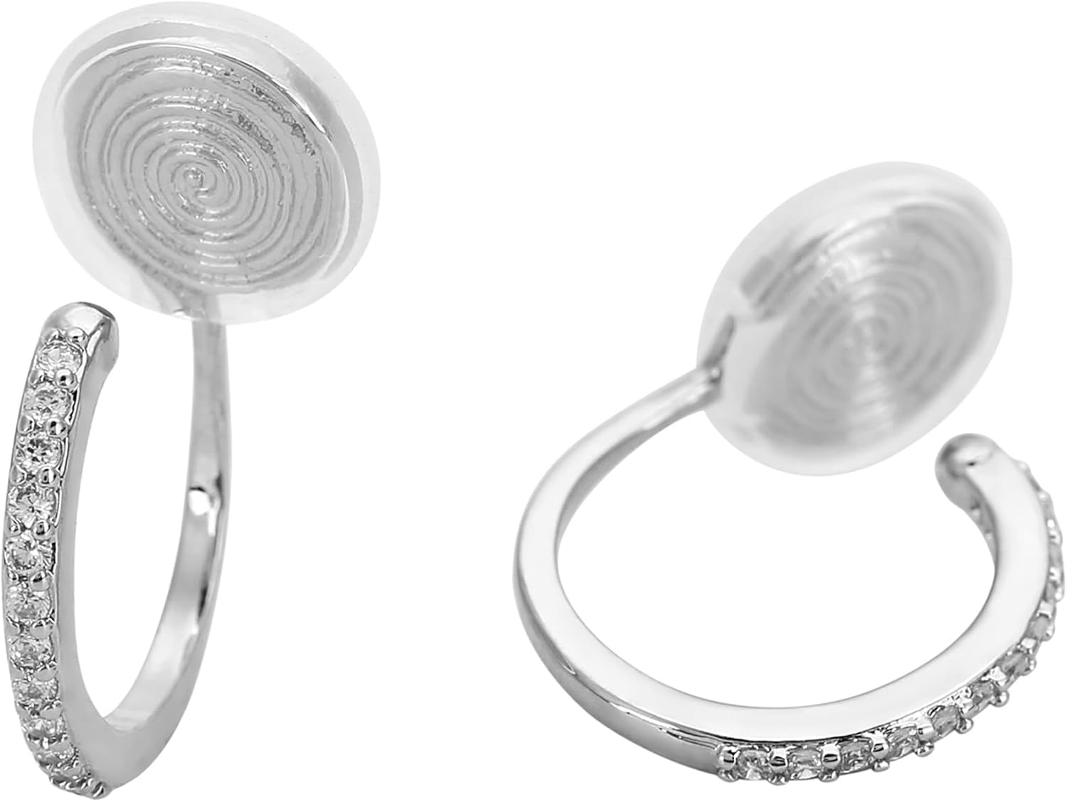 Clip On Hoop Earrings for Women Non Pierced Cubic Zirconia Huggie Hoops 14K Gold Plated CZ Clip On Earrings Adjustable No Piercing Fake Earrings