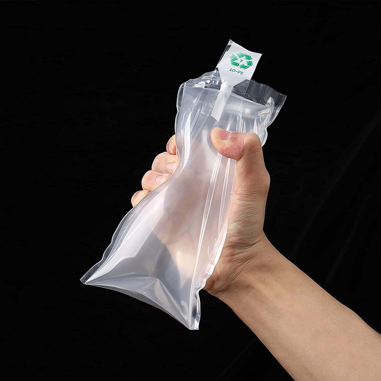 Miupoo Lot de 50 sacs gonflables d'emballage en plastique transparent avec coussin de pompe gratuit, sac d'emballage de blocage de coussin gonflable, 10 x 15 cm